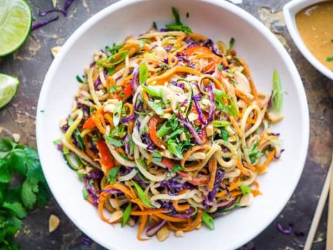 Image for Thai Peanut Zucchini Noodles Recipe [Zoodles]