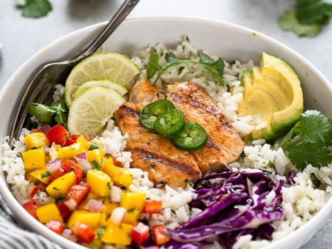 Image for Fish Taco Bowls with Cilantro Lime Rice