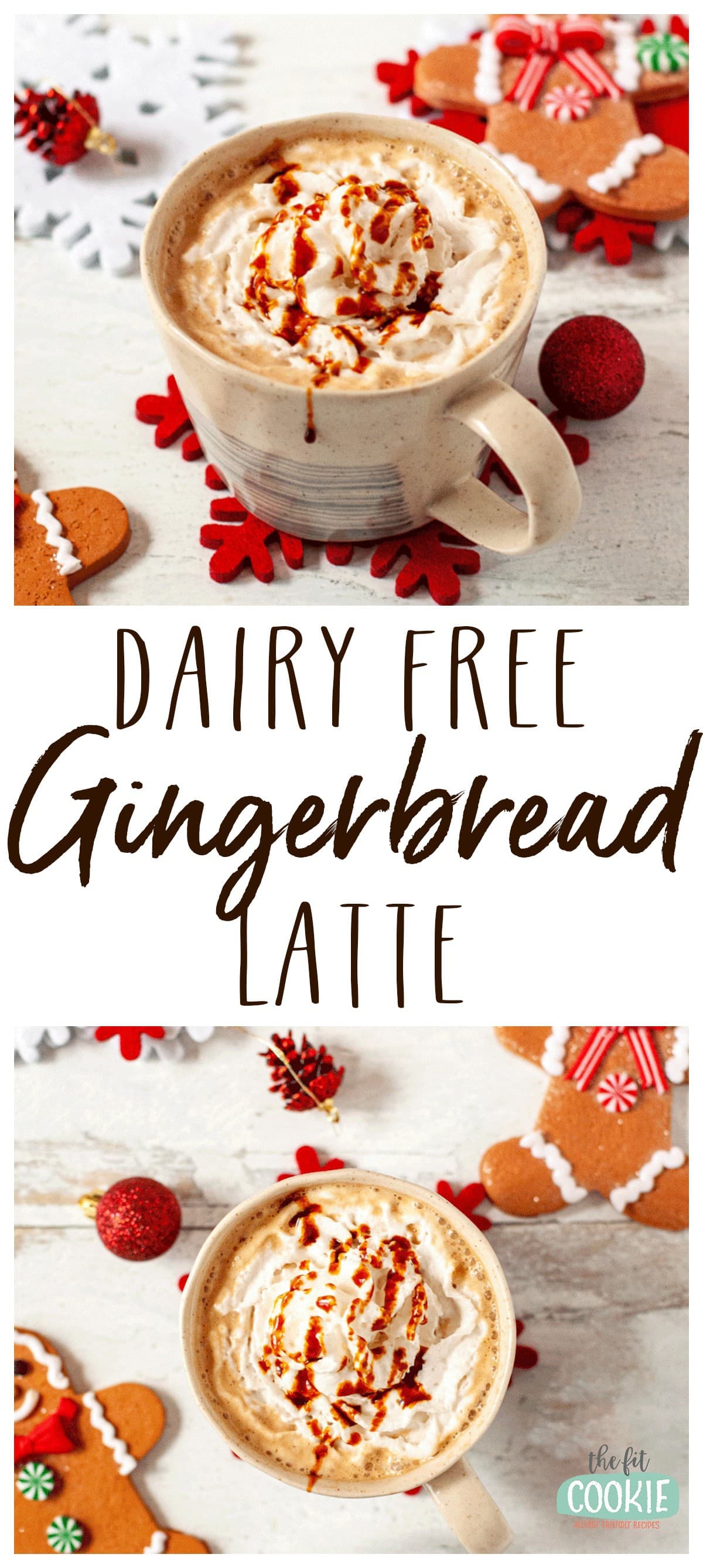 photo collage of gingerbread latte