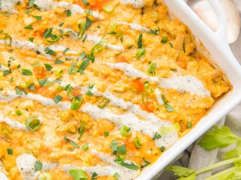 Image for Paleo Buffalo Chicken Casserole with Ranch and Cauliflower Rice (Whole30, Low Carb)