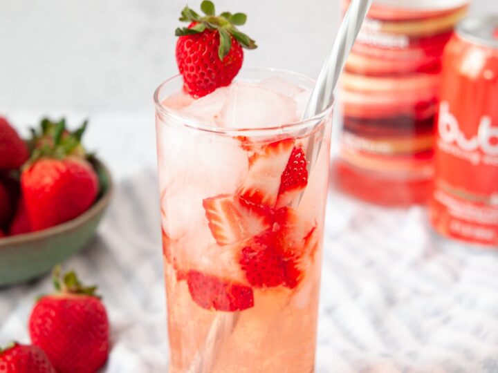 Image for Sparkling Strawberry Rhubarb Mocktail (or Cocktail)