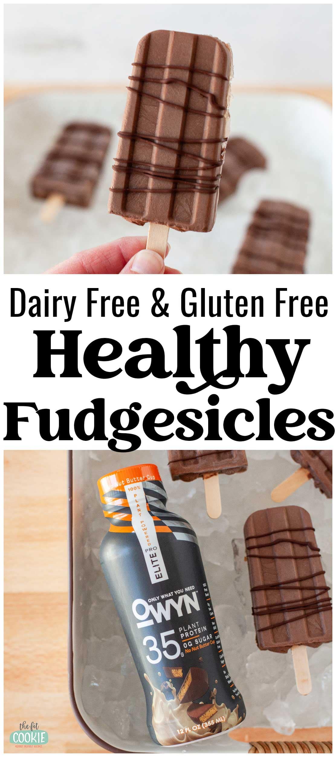 photo collage of healthy dairy free fudgesicles