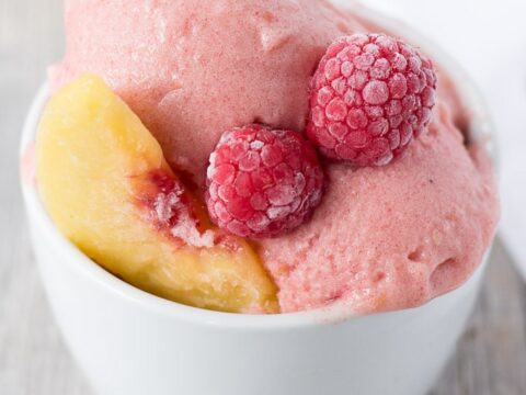 Image for Three Ingredient Raspberry Peach Nice Cream
