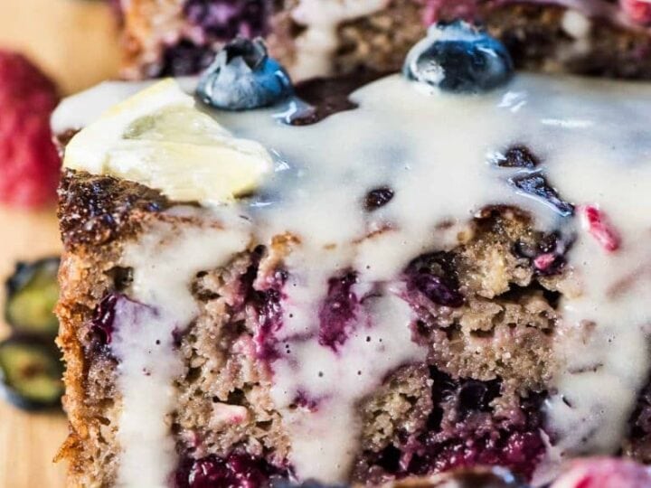 Image for Triple Berry Paleo Banana Bread with Lemon Glaze