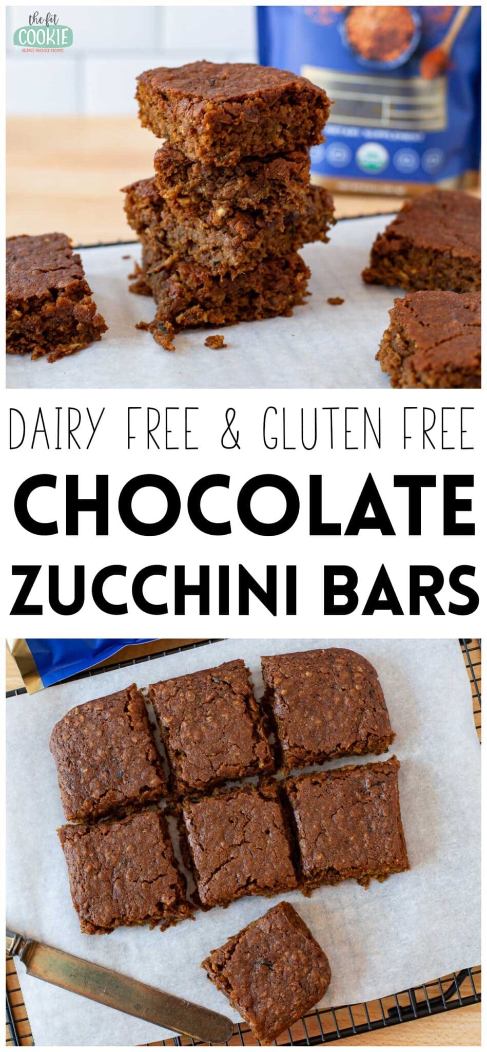 Gluten Free Chocolate Zucchini Bars (Dairy Free) • The Fit Cookie