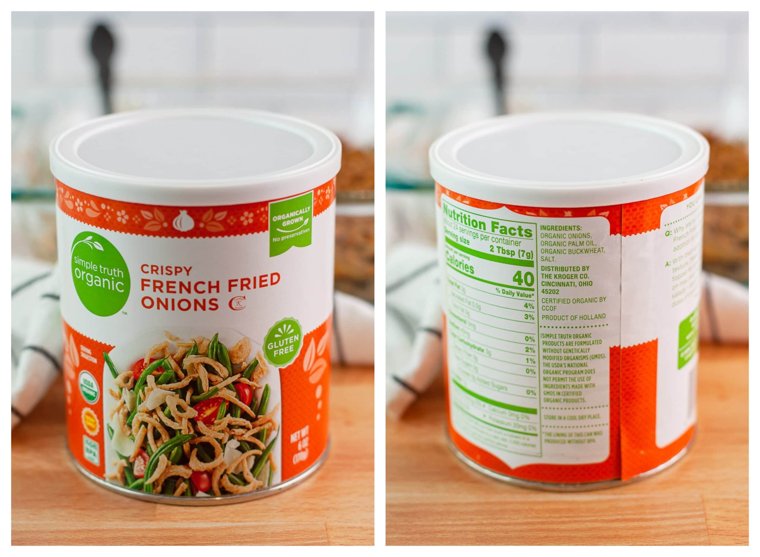can of simple truth organic gluten free crispy french fried onions 