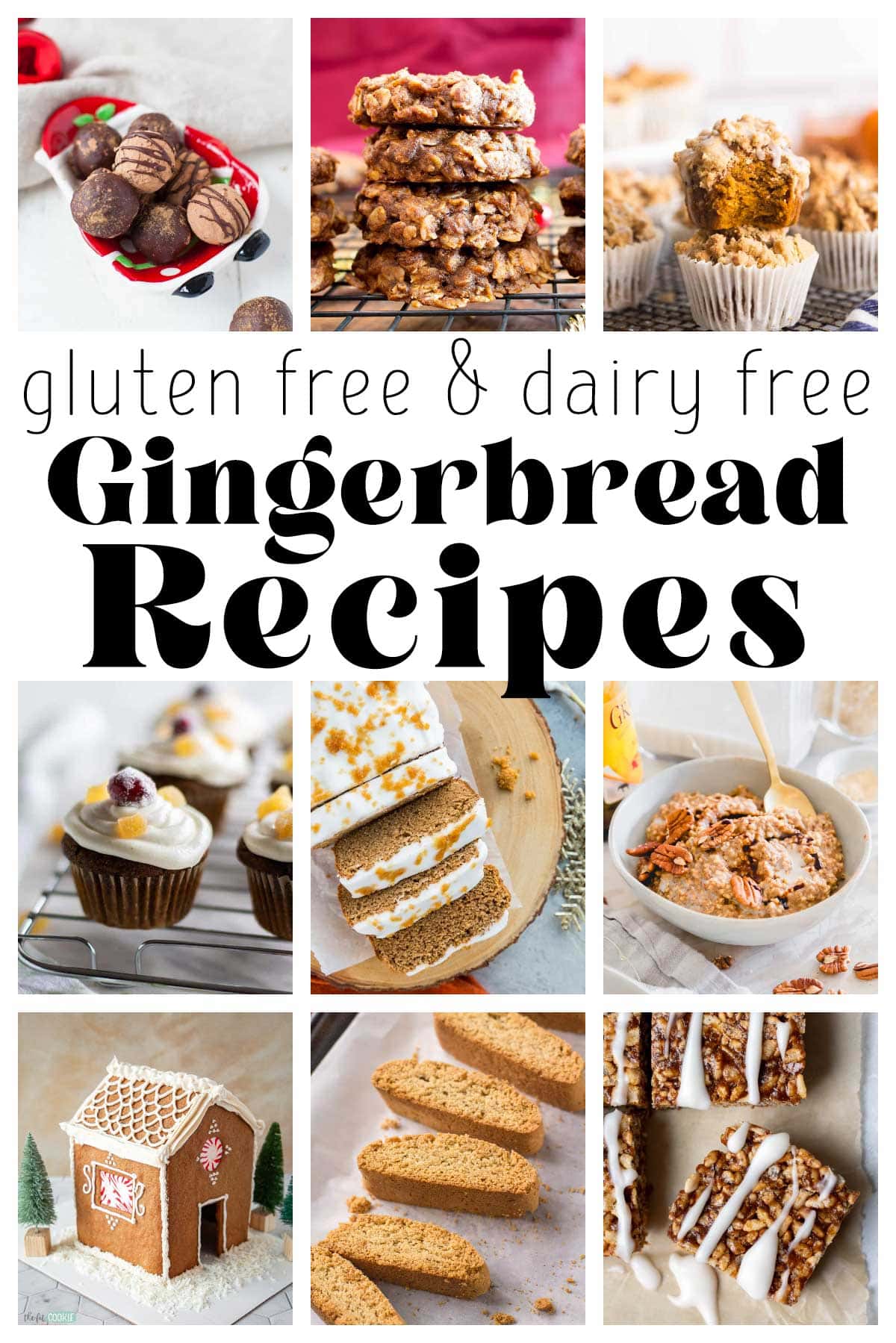 image collage of gingerbread flavored recipes with text overlay