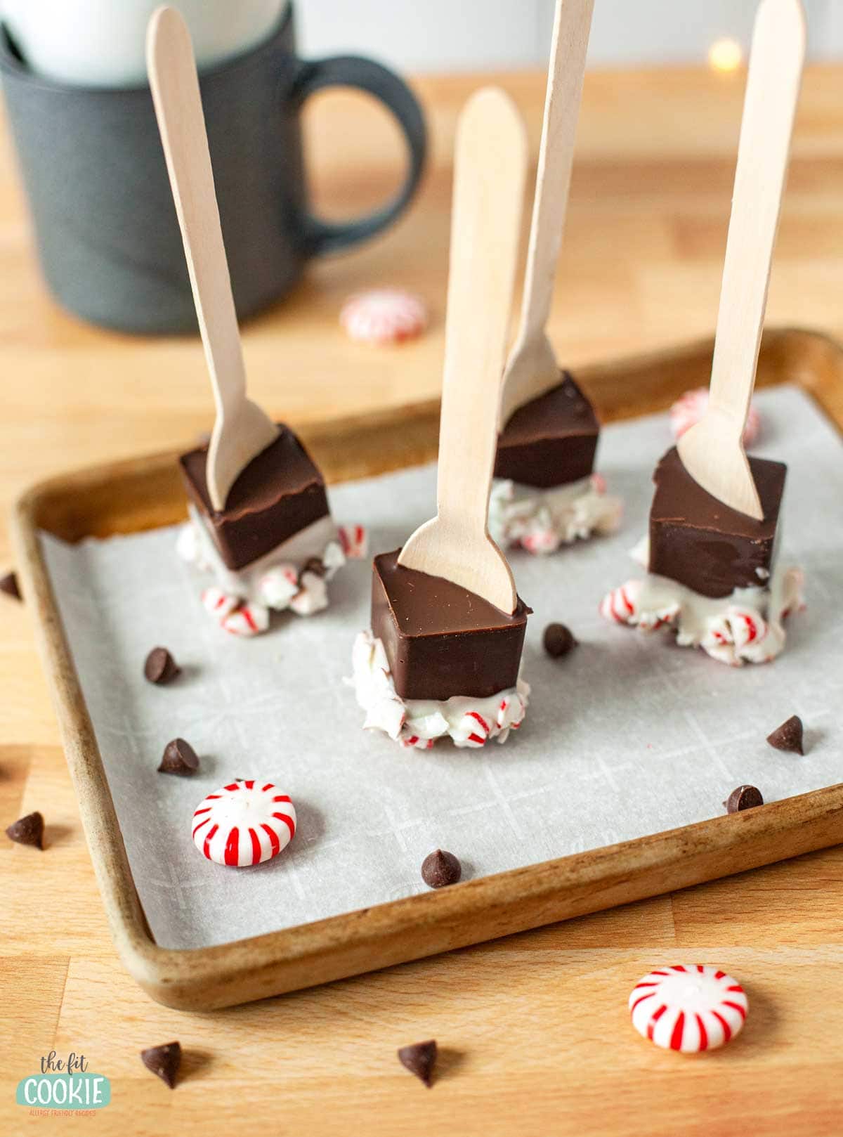 close up photo of dairy free hot cocoa spoons