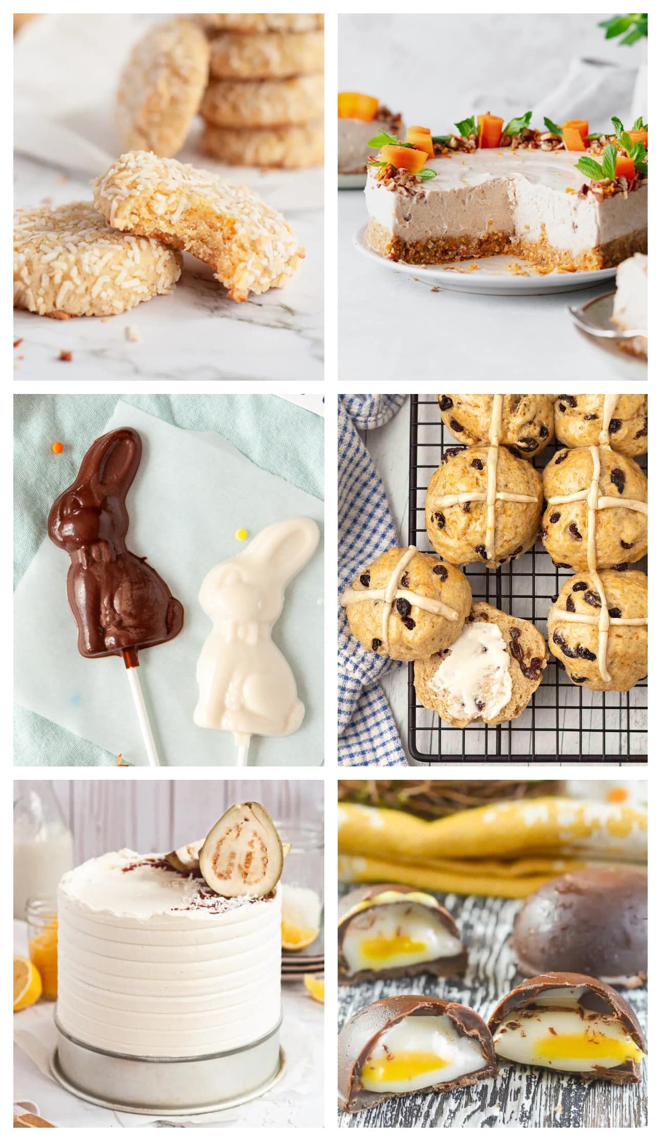 photo collage of various allergy friendly Easter recipes. 