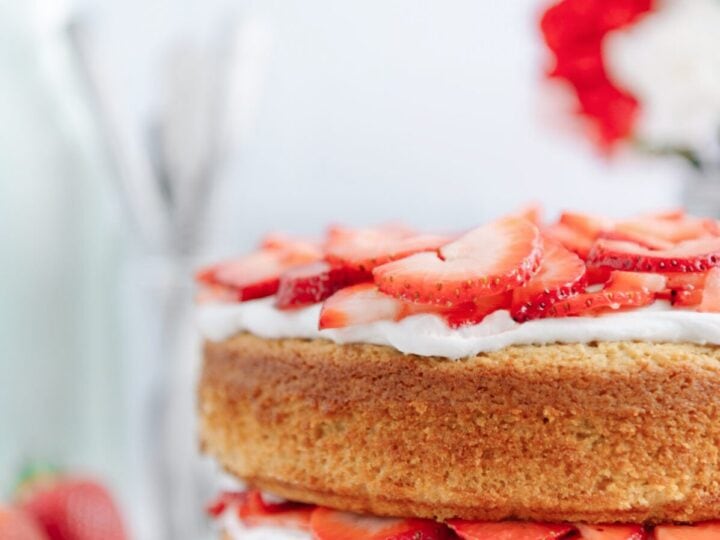 Image for Vegan + Paleo Strawberry Shortcake Cake