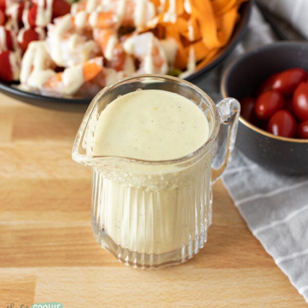 Creamy Lemon Salad Dressing (Dairy Free) • The Fit Cookie