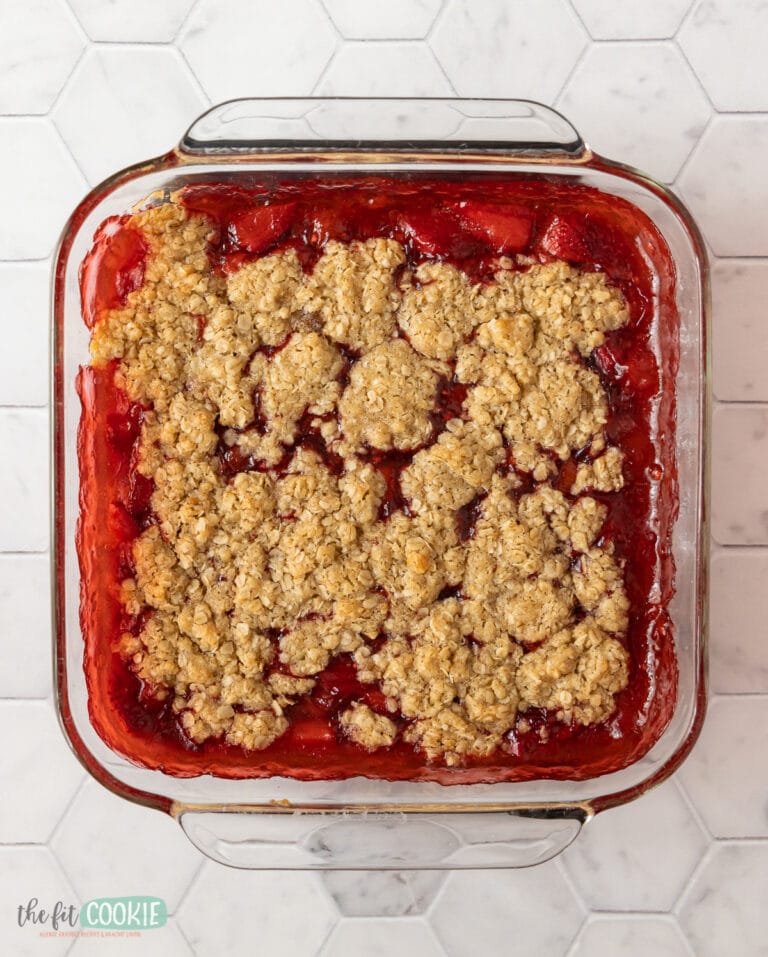 Gluten Free Strawberry Rhubarb Crisp (Vegan) • The Fit Cookie