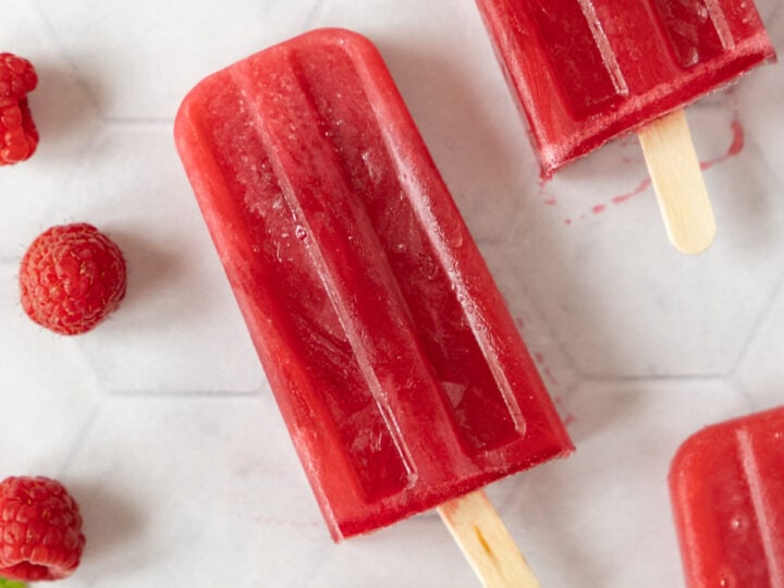 Image for Fresh Raspberry Rhubarb Popsicles