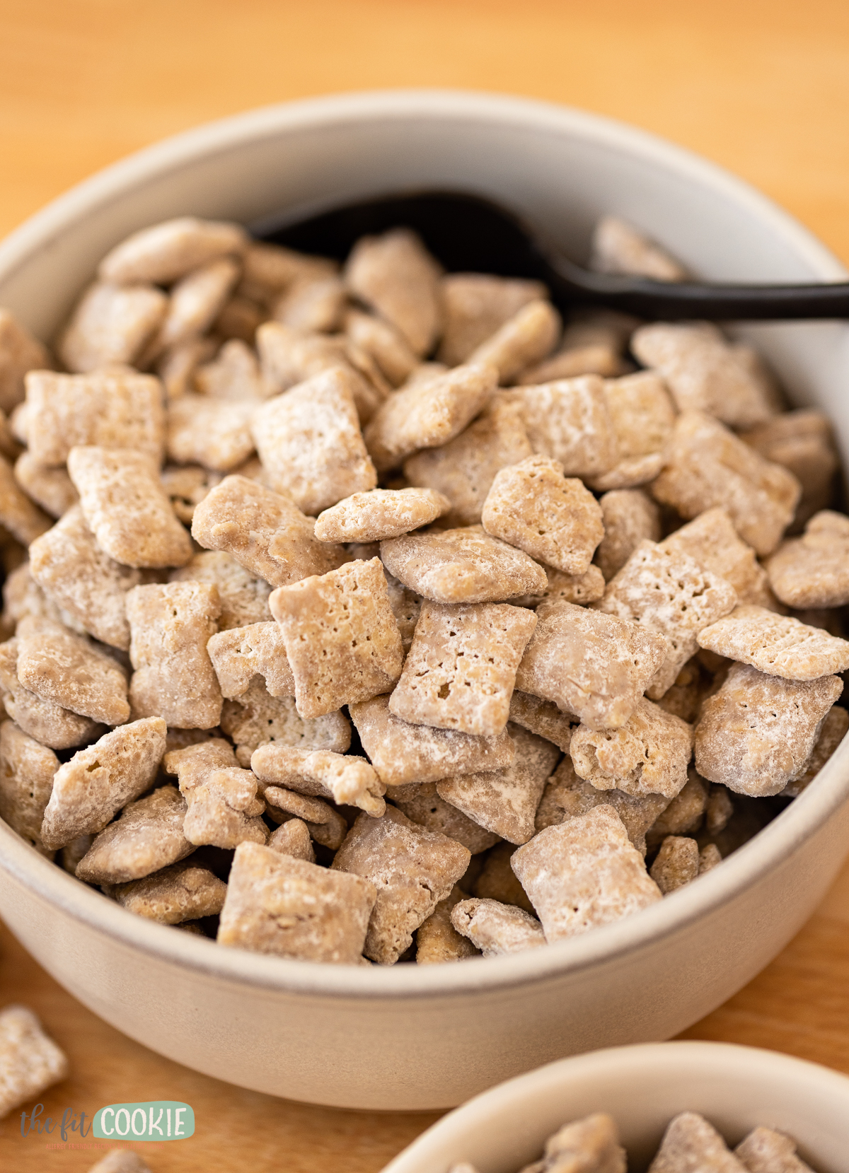 close up photo of puppy chow in a white bowl. 