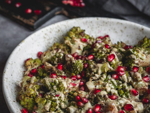 Image for Roasted Romanesco with Pomegranates & Tahini Sauce