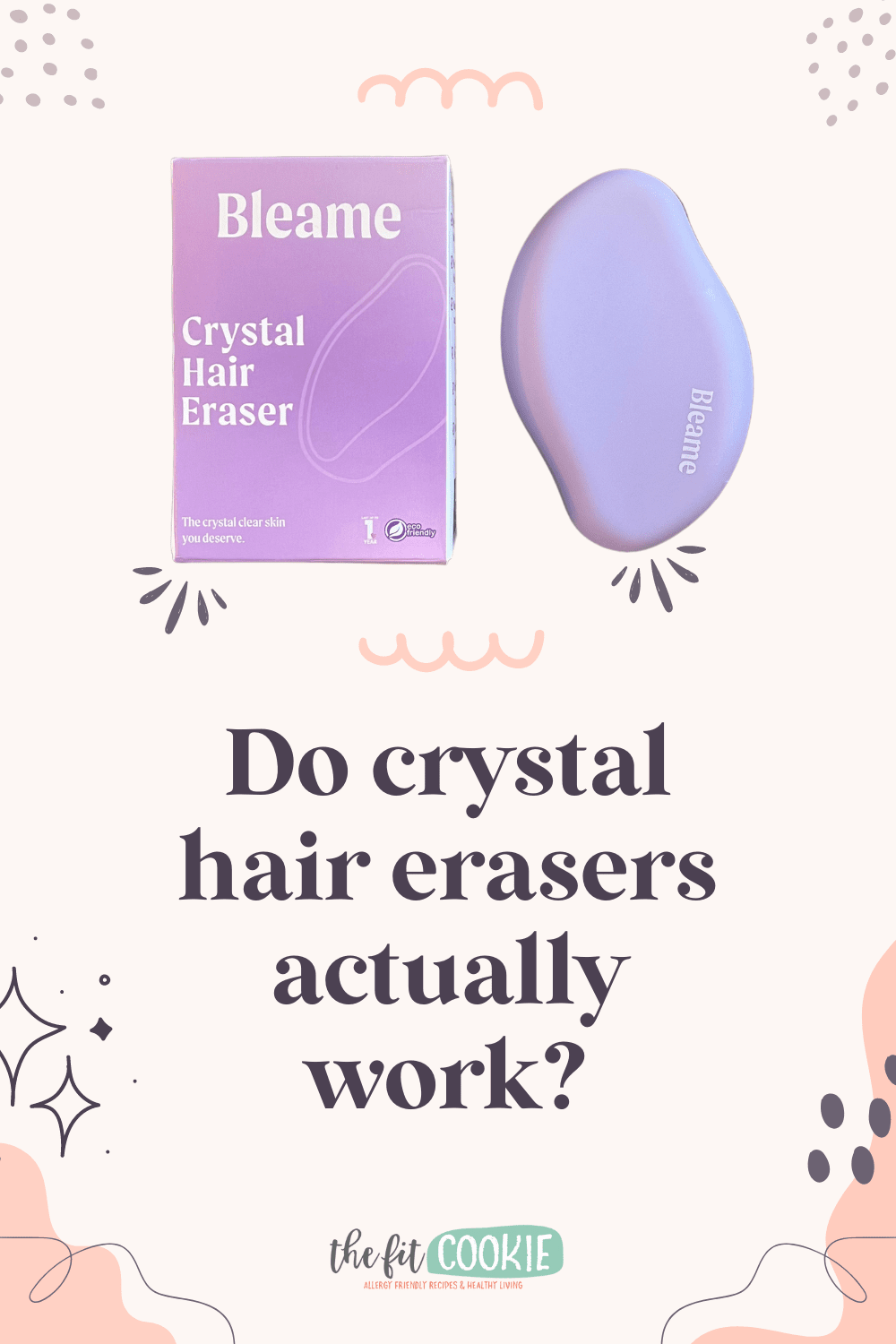 pinterest image that has photos of  a crystal hair remover with text overlay. 