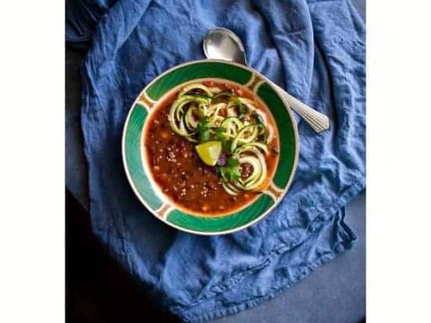 Image for Instant Pot Chipotle Lentil Soup (Topped with Zoodles)
