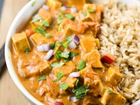 Image for Tofu Tikka Masala Recipe | Dairy-free, Vegan | Slow Cooker Option