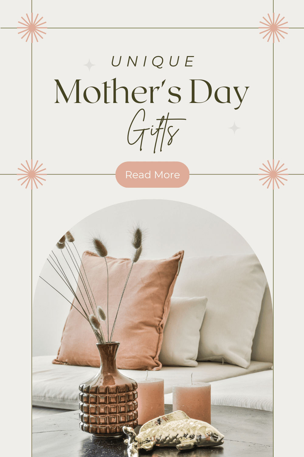graphic image with text overlay that says unique mothers day gifts.
