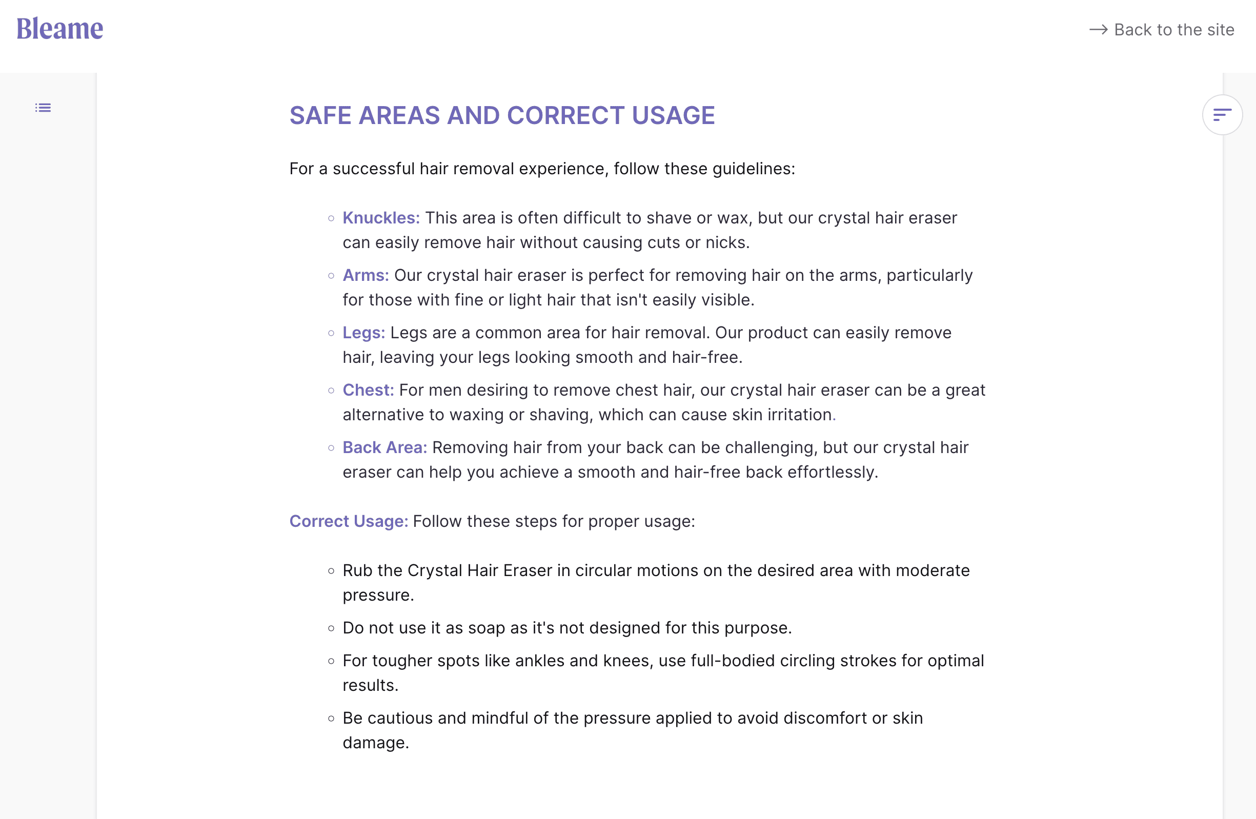 new bleame "safe areas" on their website. 