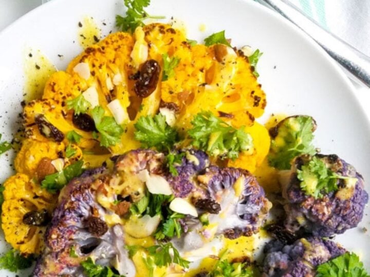 Easy roasted cauliflower steaks.