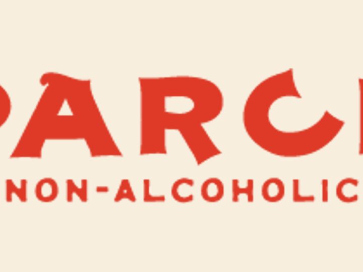 Parch non-alcoholic logo on a beige background.