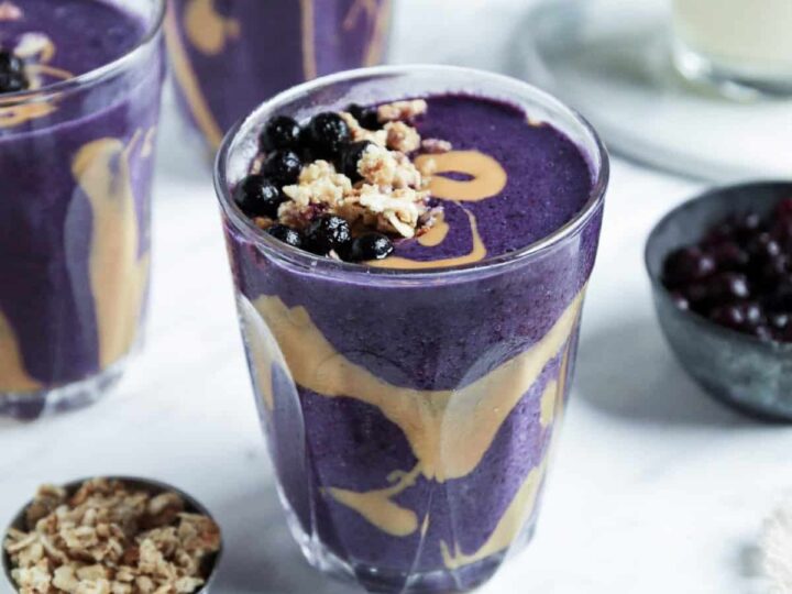 Image for Vegan Wild Blueberry and Almond Butter Smoothie (no banana!)