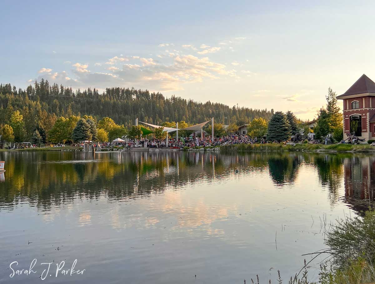 music in the park at a local Coeur d'Alene park on a summer evening.